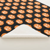 Oranje Jack O Lantern Pumpkin Pattern Halloween Sherpa Deken (3/4)
