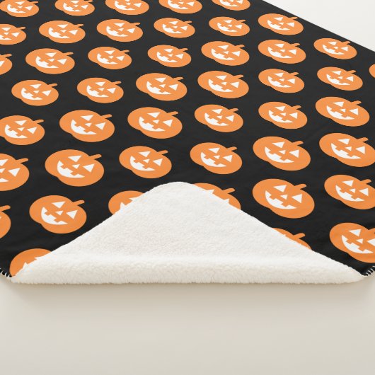 Oranje Jack O Lantern Pumpkin Pattern Halloween Sherpa Deken (3/4)