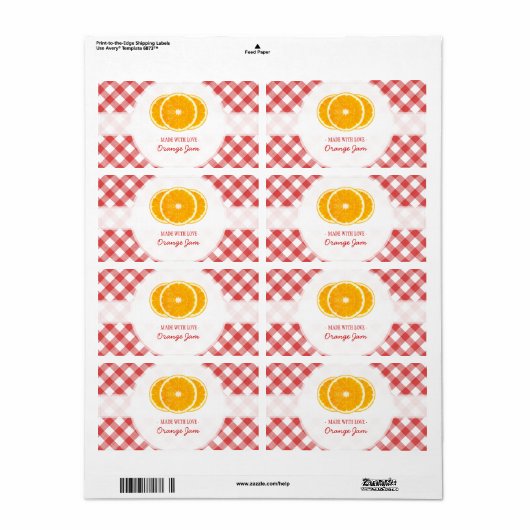 Oranje Jam Etiket (Full Sheet)