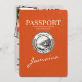 Oranje Jamaica Passport Bewaar de datum Save The Date (Voorkant / Achterkant)
