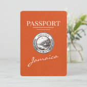 Oranje Jamaica Passport Bewaar de datum Save The Date (Staand voorkant)