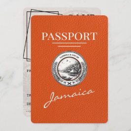 Oranje Jamaica Passport Bewaar de datum Save The Date