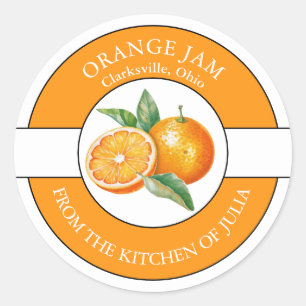 Oranje jamlabel ronde sticker