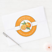 Oranje jamlabel ronde sticker (Envelop)