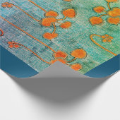 ORANJE JAPANESE WOODBLOCK AFDRUKpapier Cadeaupapier (Hoek)