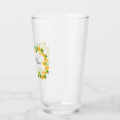 Oranje japanse bloemen glas (Links)