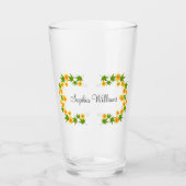 Oranje japanse bloemen glas (Voorkant)