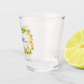 Oranje japanse bloemen shot glas (Rechts)