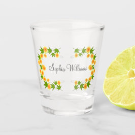 Oranje japanse bloemen shot glas