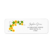 Oranje japanse bloemetjes wit etiket (Voorkant)
