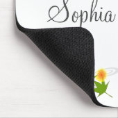 Oranje japanse bloemetjes wit muismat (Hoek)