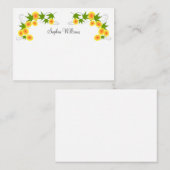 Oranje japanse bloemetjes wit notitiekaartje (Voorkant / Achterkant)