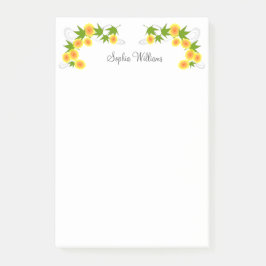 Oranje japanse bloemetjes wit post-it® notes
