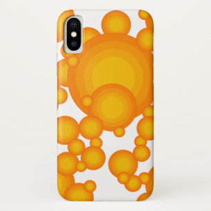 Oranje jaren 70 styling cirkels als bellen iPhone x hoesje