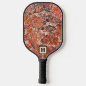 Oranje Jasper Stone-patroon met Initiaal Pickleball Paddle (Achterkant)