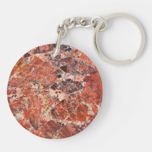 Oranje Jasper Stone Pattern Sleutelhanger (Achterkant)