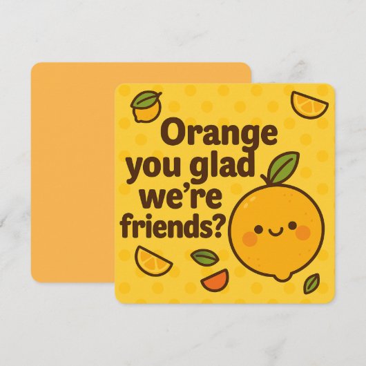 Oranje je blij dat we vrienden Kaart zijn (Voorkant / Achterkant)