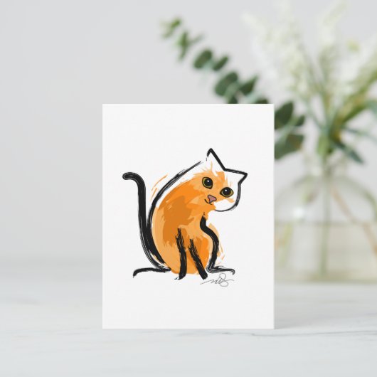 Oranje je een kat briefkaart (Staand voorkant)