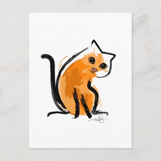 Oranje je een kat briefkaart (Voorkant)