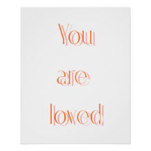 Oranje, je wordt bemind Affirmatie Schaduw Poster