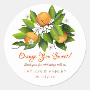 Oranje-je-zoete vruchten   Weddenschap Ronde Sticker