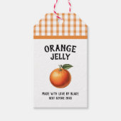 Oranje jelly Preserve Label geruit patroon Cadeaulabel (Voorkant)