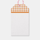 Oranje jelly Preserve Label geruit patroon Cadeaulabel (Achterkant)