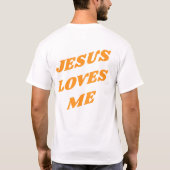 Oranje Jezus houdt van me T-shirt (Achterkant)