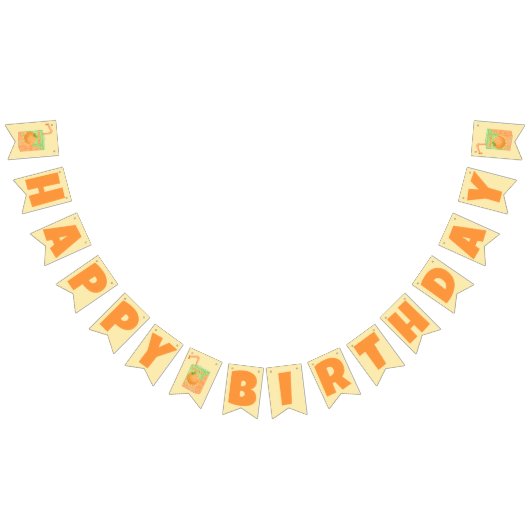 Oranje Juice Box Happy Birthday Vlaggetjes (Alle)