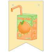 Oranje Juice Box Happy Birthday Vlaggetjes (Eerste vlag)