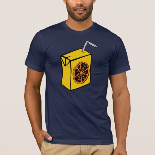 Oranje Juice Box Mannen T-Shirt (Voorkant)