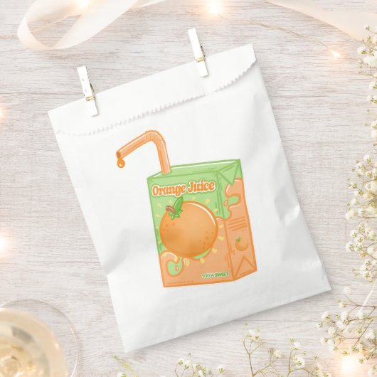 Oranje Juice Box Verjaardagsfeestje Bedankzakje (Geknipt)