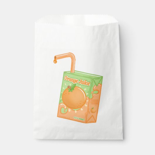 Oranje Juice Box Verjaardagsfeestje Bedankzakje (Voorkant)