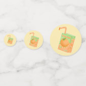 Oranje Juice Box Verjaardagsfeestje Confetti (Achterkanten)