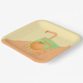 Oranje Juice Box Verjaardagsfeestje Papieren Bordje (Gebogen)