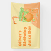 Oranje Juice Box Verjaardagsfeestje Spandoek (Verticaal)