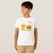 Oranje Juice en Hamburger Best Friend T-shirt (Voorkant volledig)