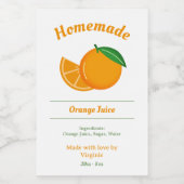 Oranje Juice Flesetiket Sticker (Enkel label)