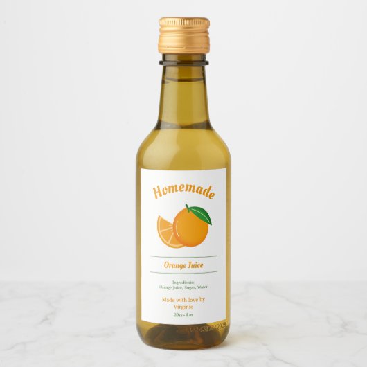 Oranje Juice Flesetiket Sticker (Voorkant)