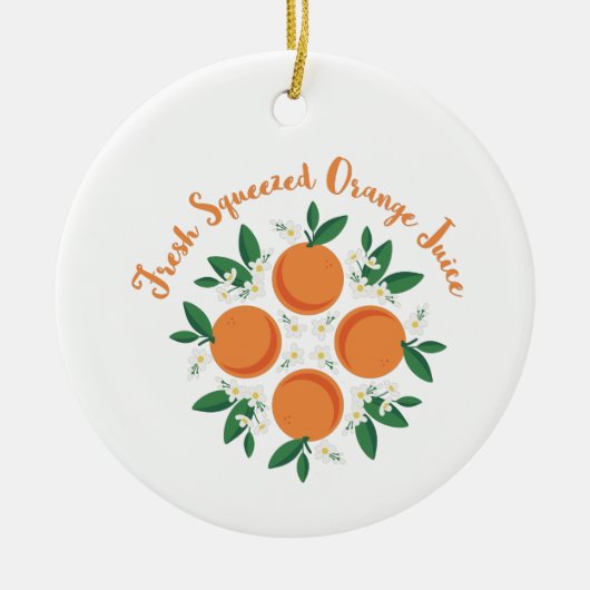 Oranje Juice Keramisch Ornament (Voorkant)