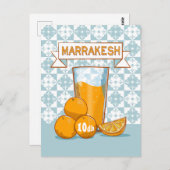 Oranje Juice Marrakesh Marokko Briefkaart (Voorkant / Achterkant)