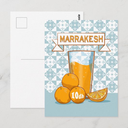 Oranje Juice Marrakesh Marokko Briefkaart (Voorkant / Achterkant)