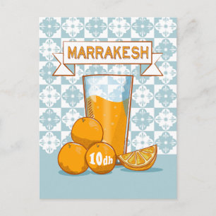 Oranje Juice Marrakesh Marokko Briefkaart