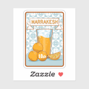 Oranje Juice Marrakesh Marokko Sticker
