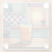 Oranje Juice Pixel Art Onderzetter (Achterkant)
