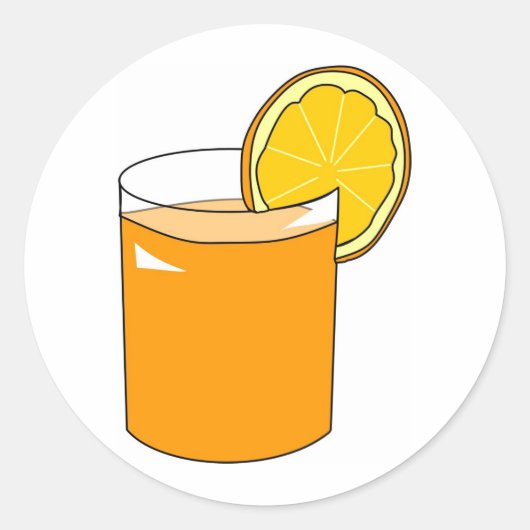 Oranje Juice Ronde Sticker (Voorkant)