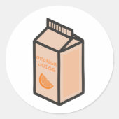 Oranje Juice Ronde Sticker (Voorkant)