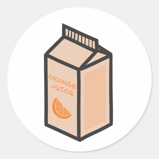 Oranje Juice Ronde Sticker (Voorkant)