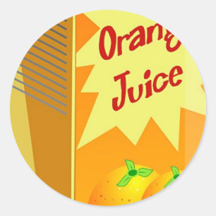 Oranje Juice Ronde Sticker
