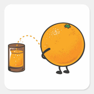 Oranje Juice Vierkante Sticker